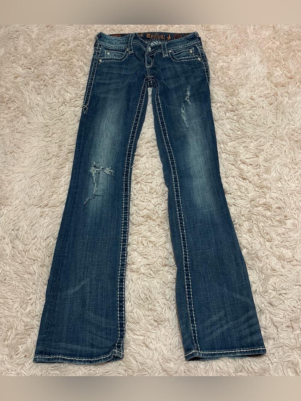 Rock revival size 25 easy boot low rise jeans